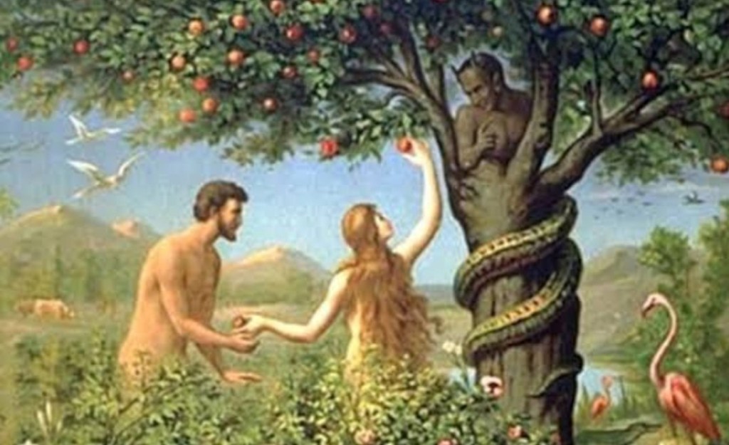 Adam, Eve, and the serpent
